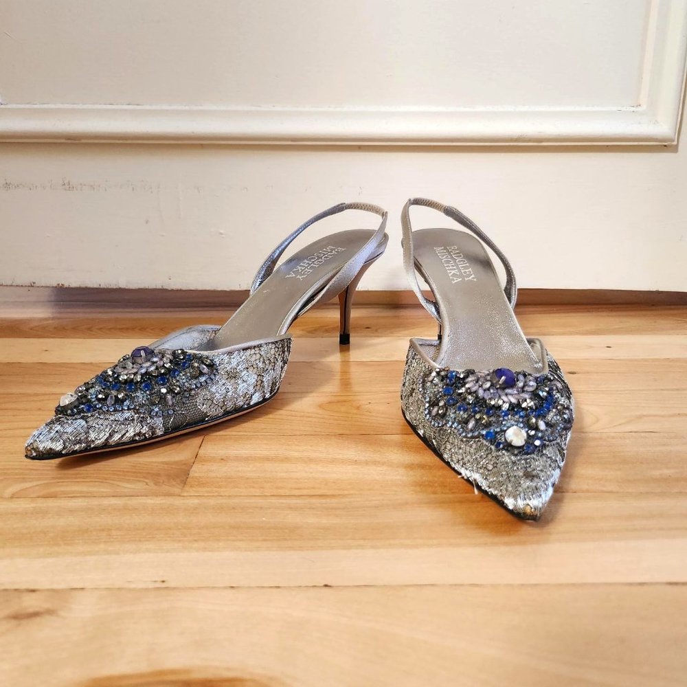 Bagdley Mischka - Embellished Lace Pumps